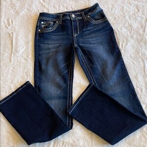 Justice Girls Indigo Western Straight Leg Jeans SZ 14S